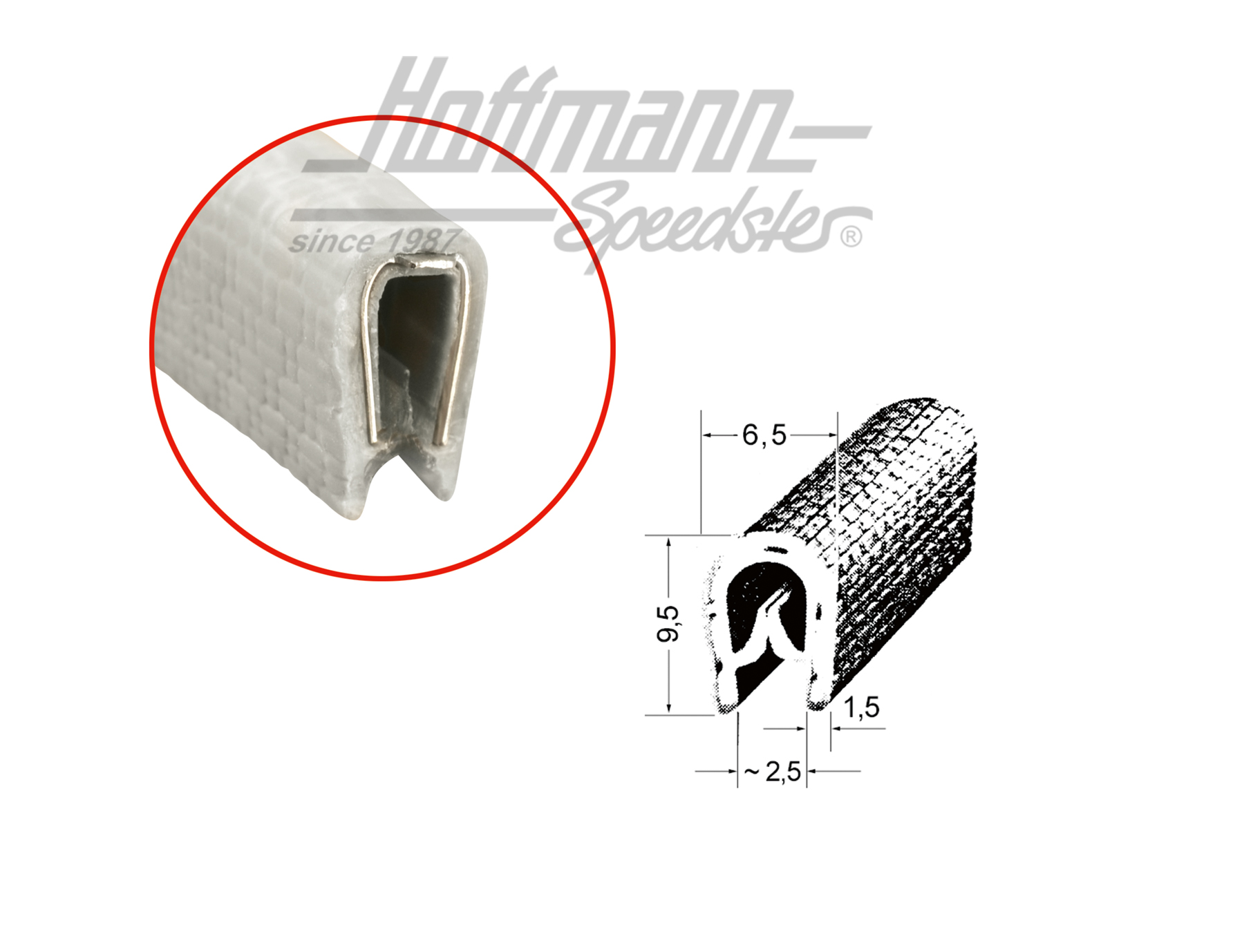 Perfil de protección de bordes, pequeño, blanco | --- --- --- | 020-5246-10