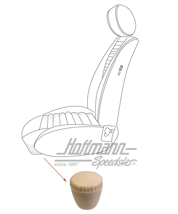 Botón, ajuste del asiento, color márfil ( antiguo) | 111 881 251 B | 055-7078-14