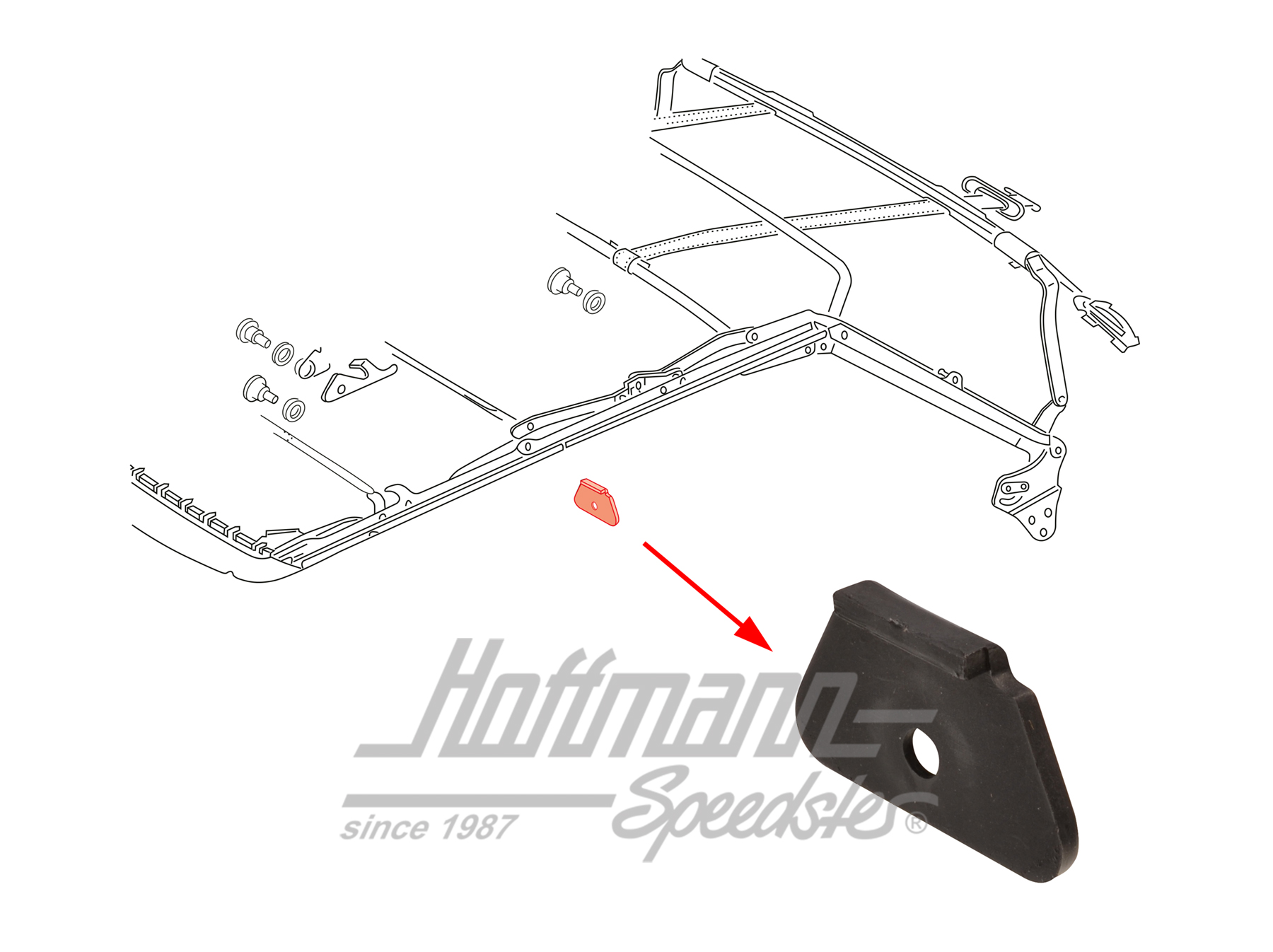Cobertura, varillaje de la capota, centro | 155 871 411 | 180-4048-20