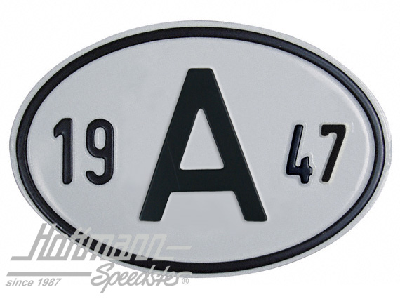 Placa de nacionalidad "A" (Austria), "1947", aluminio |  | 020-2398-47