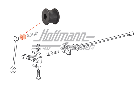 Cojinete de goma, barra de estabilizador, anterior, 65-73                                           