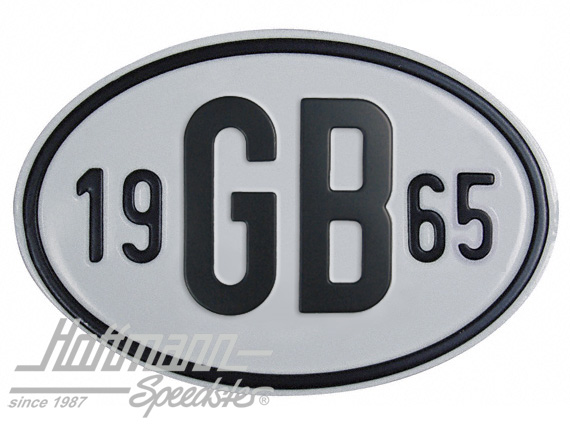Placa de nacionalidad "GB" (Gran Bretaña), "1965", aluminio |  | 020-2404-65