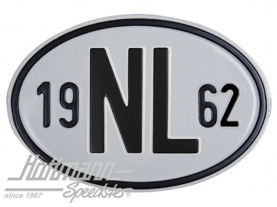 Placa de nacionalidad "NL" (Holanda), "1962", aluminio |  | 020-2391-62