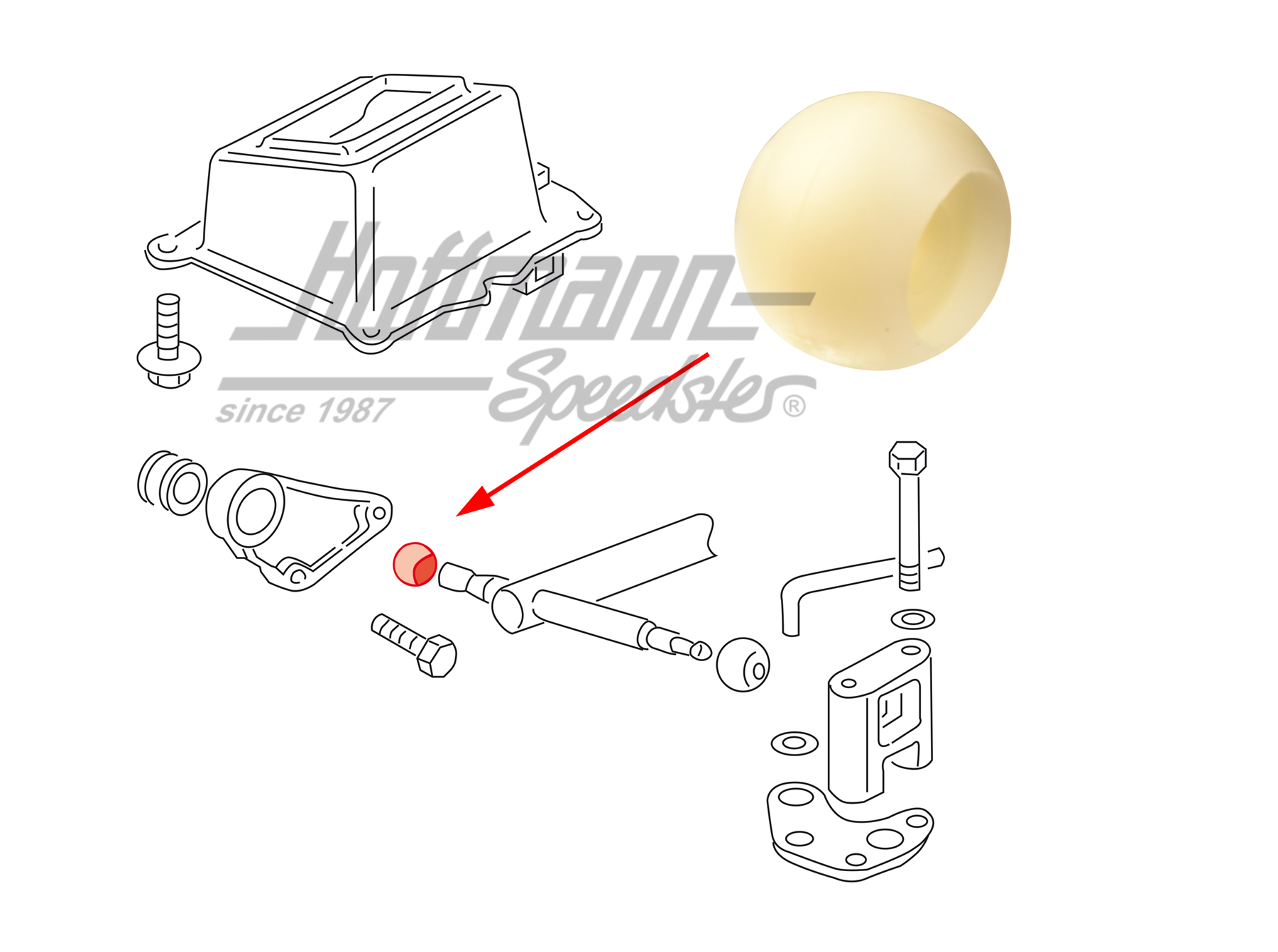Bola de rodamiento, soporte de cojinete, anterior, 19 mm | 7D0 711 131 | 407-2010-38