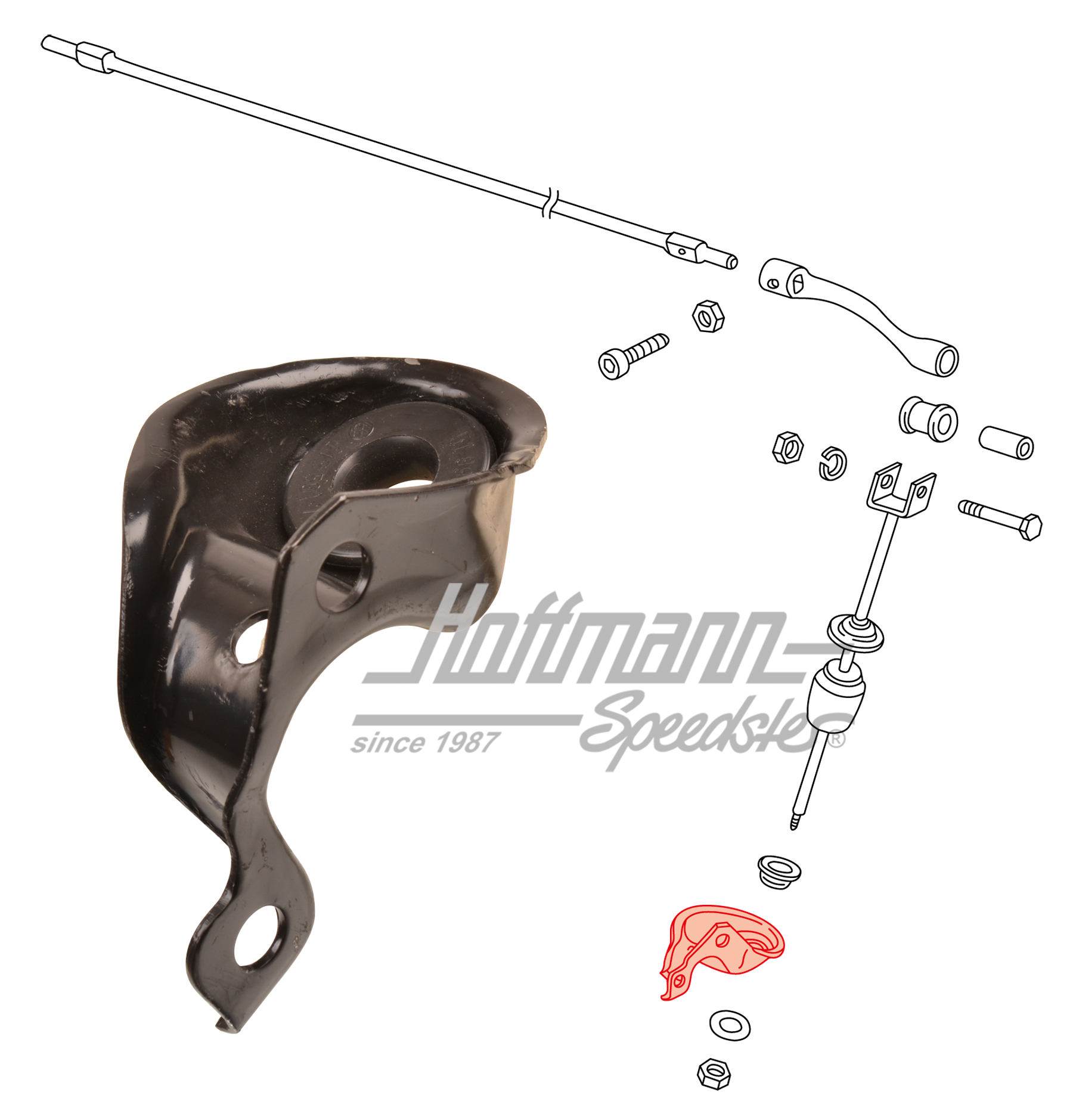 Guía, barra de empuje, inferior, izquierda
                                                        