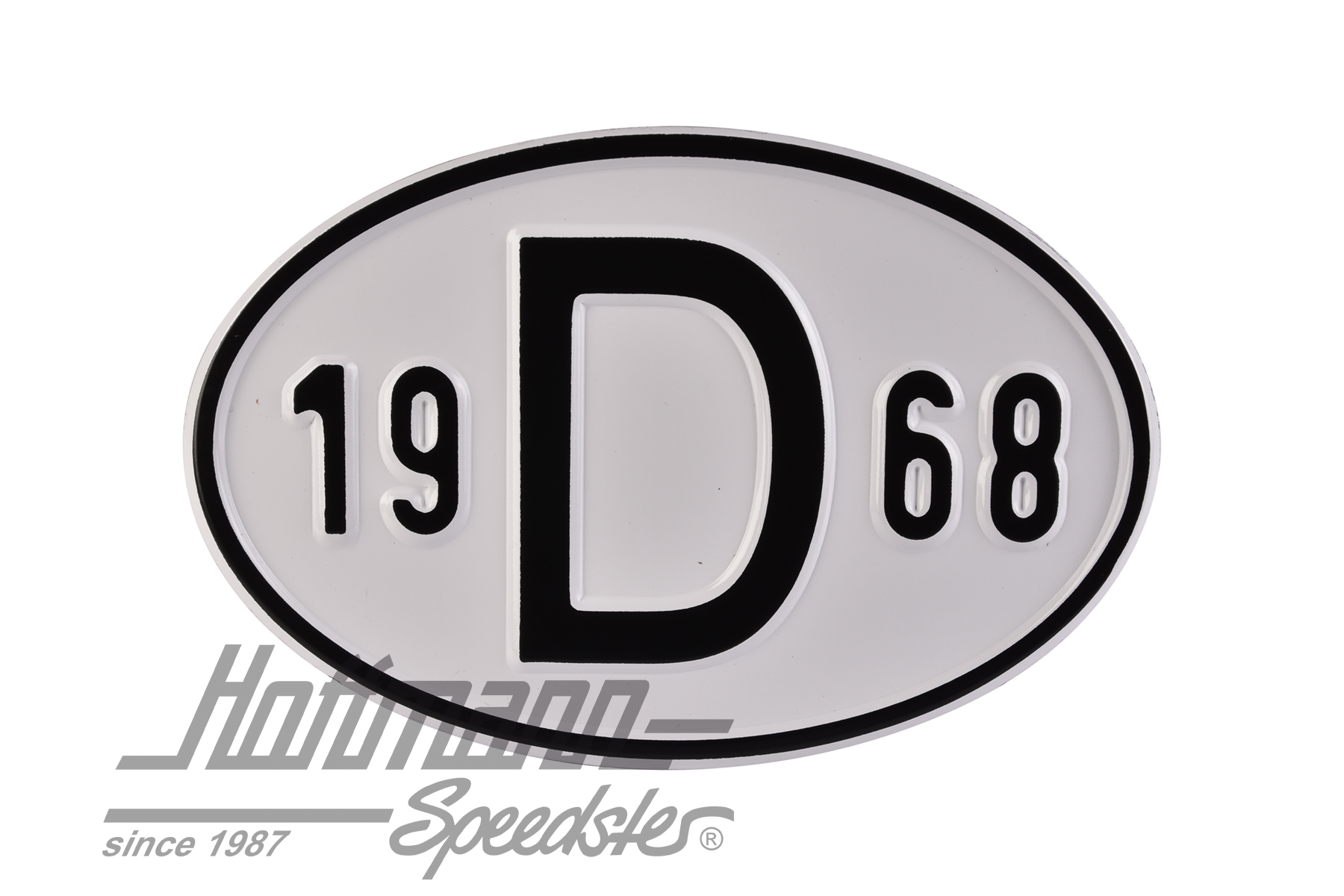 Placa de nacionalidad "D" (Alemania), "1968", aluminio |  | 020-2396-68