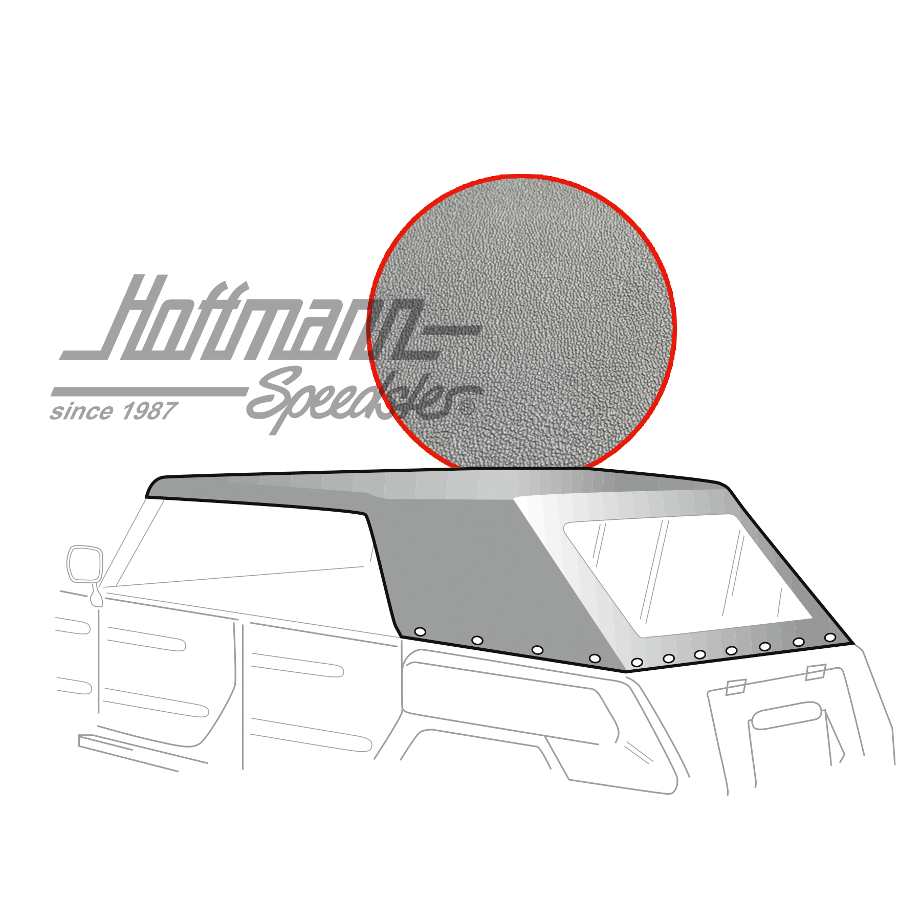 Capota, Tipo 181, 69-79, vinilo, gris | 22-4022-37 | 080-2872-80