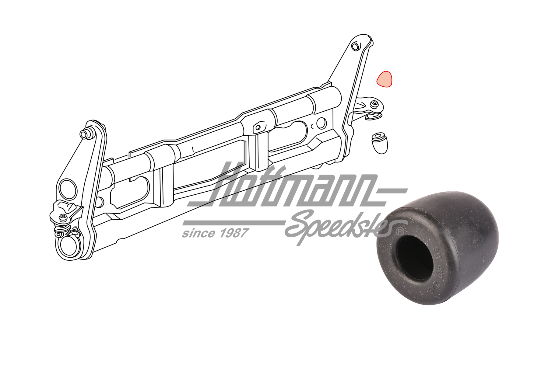 Tope de goma
, brazo portador, Tipo 3, superior | 311 401 275 | 069-4310-16