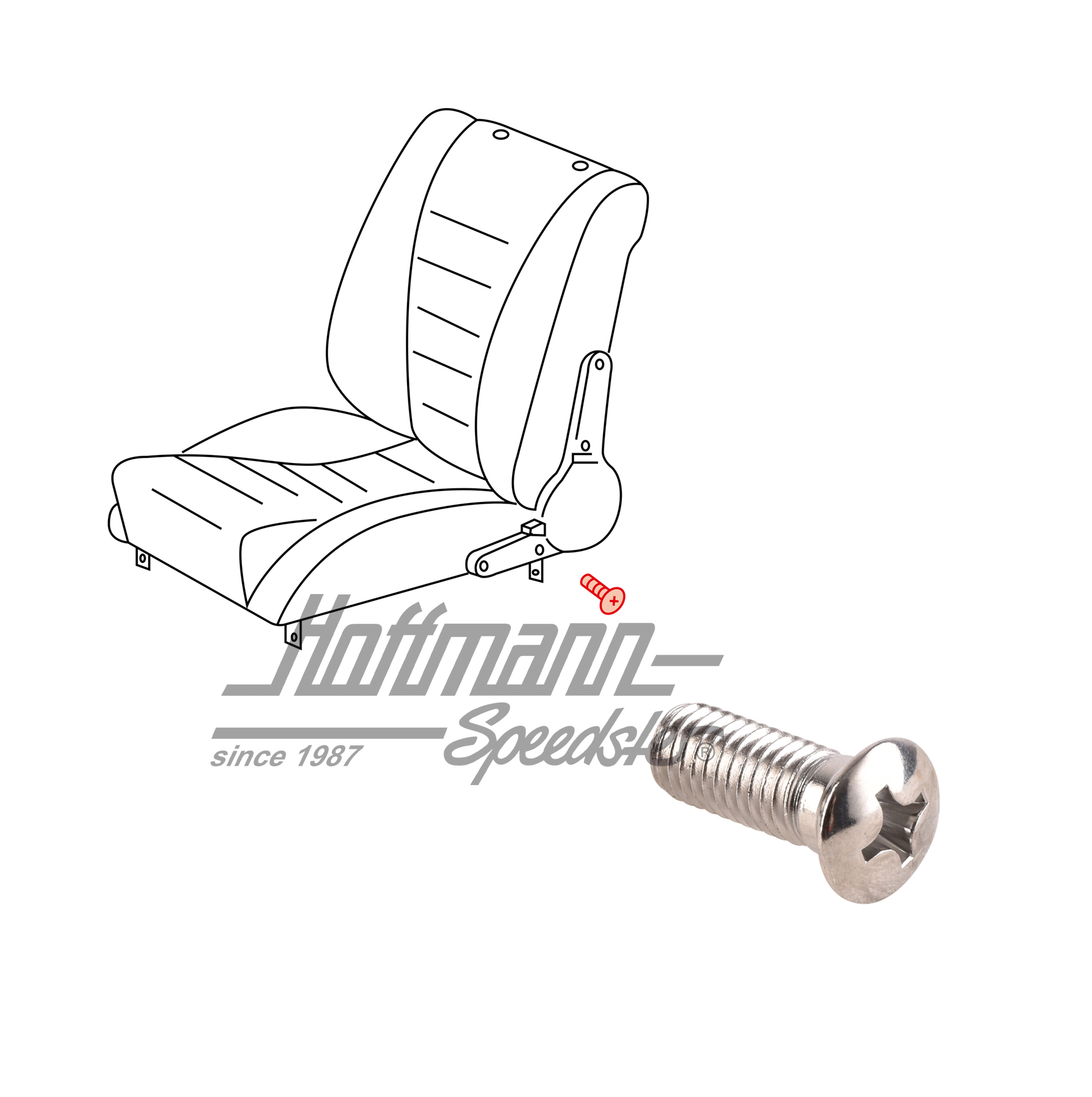 Tornillo, cubierta de asiento, asiento Recaro | 911 521 126 00 | 580-0718-84