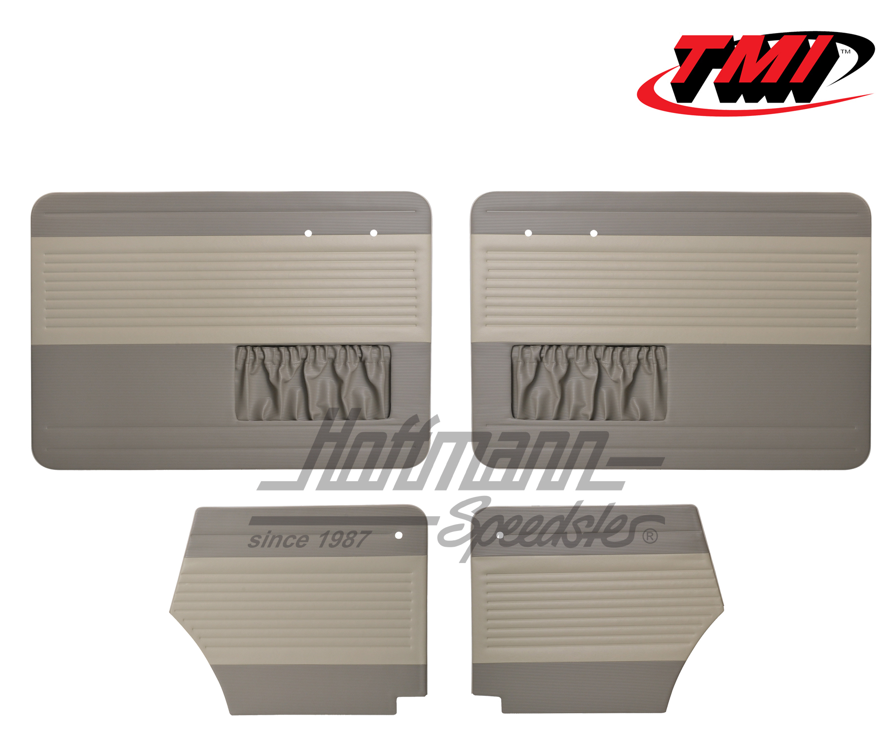 Paneles de puerta y de laterales, Escarabajo Cabriolet, 55-64, blanco antiguo / gris | 19-1327-16-15 | 055-7554-03