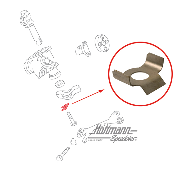 Chapa de bloqueo, mecanismo de dirección/estribo de fijación | 111 415 159 | 020-4300-21