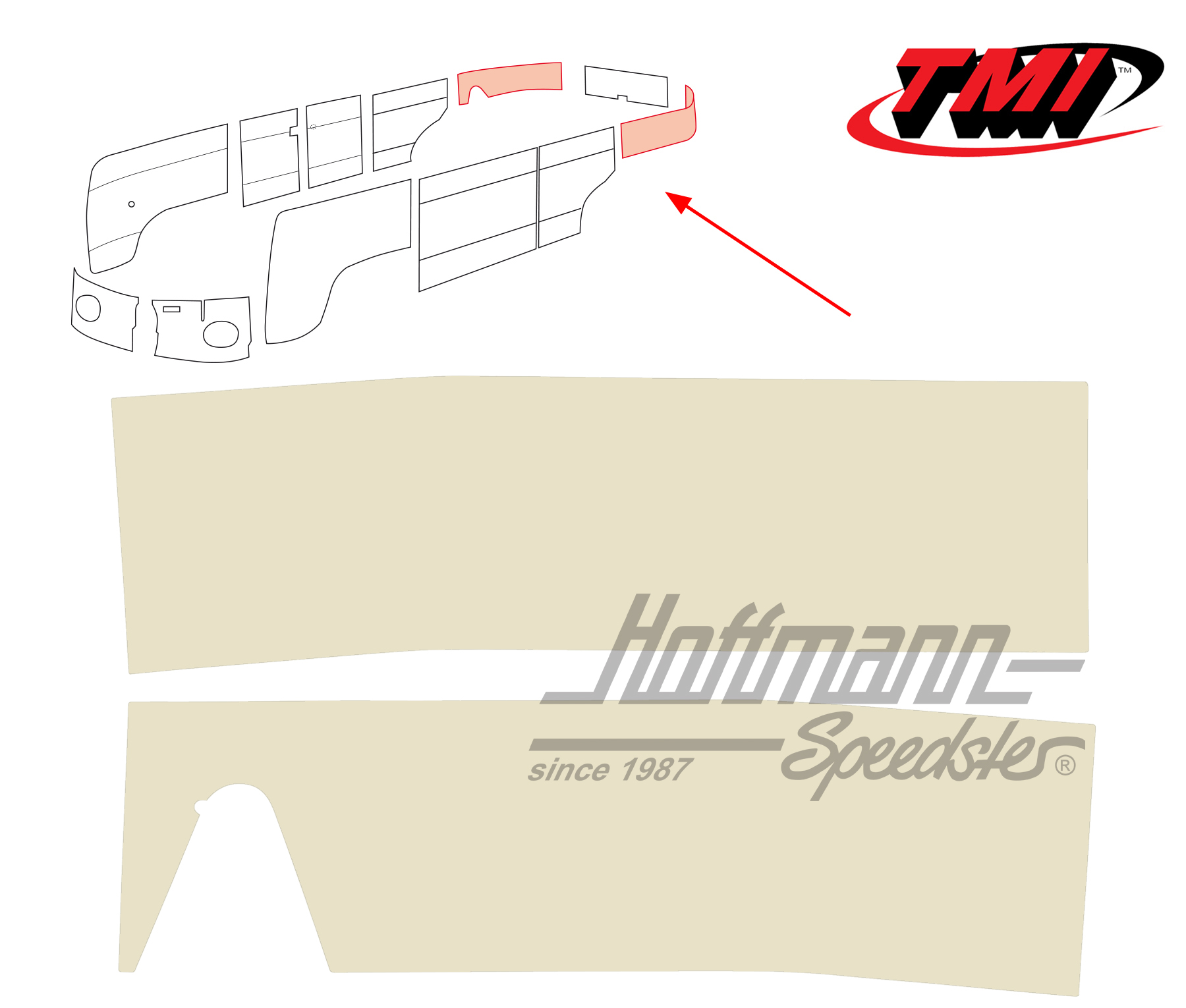 Paneles laterales, posterior, 55-62, blanco antiguo | 10-2141-15 | 098-0582-04
