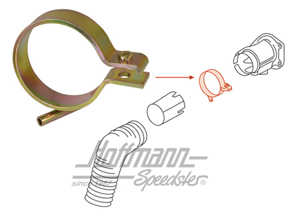 Abrazadera, tubo flessibile
 / caja para clapetas de calefación, derecha                           