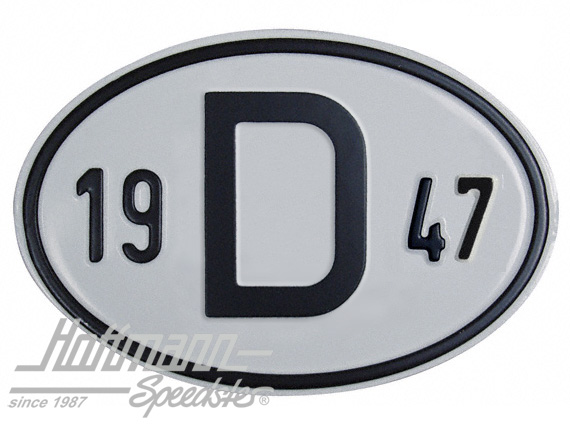 Placa de nacionalidad "D" (Alemania), "1947", aluminio |  | 020-2396-47