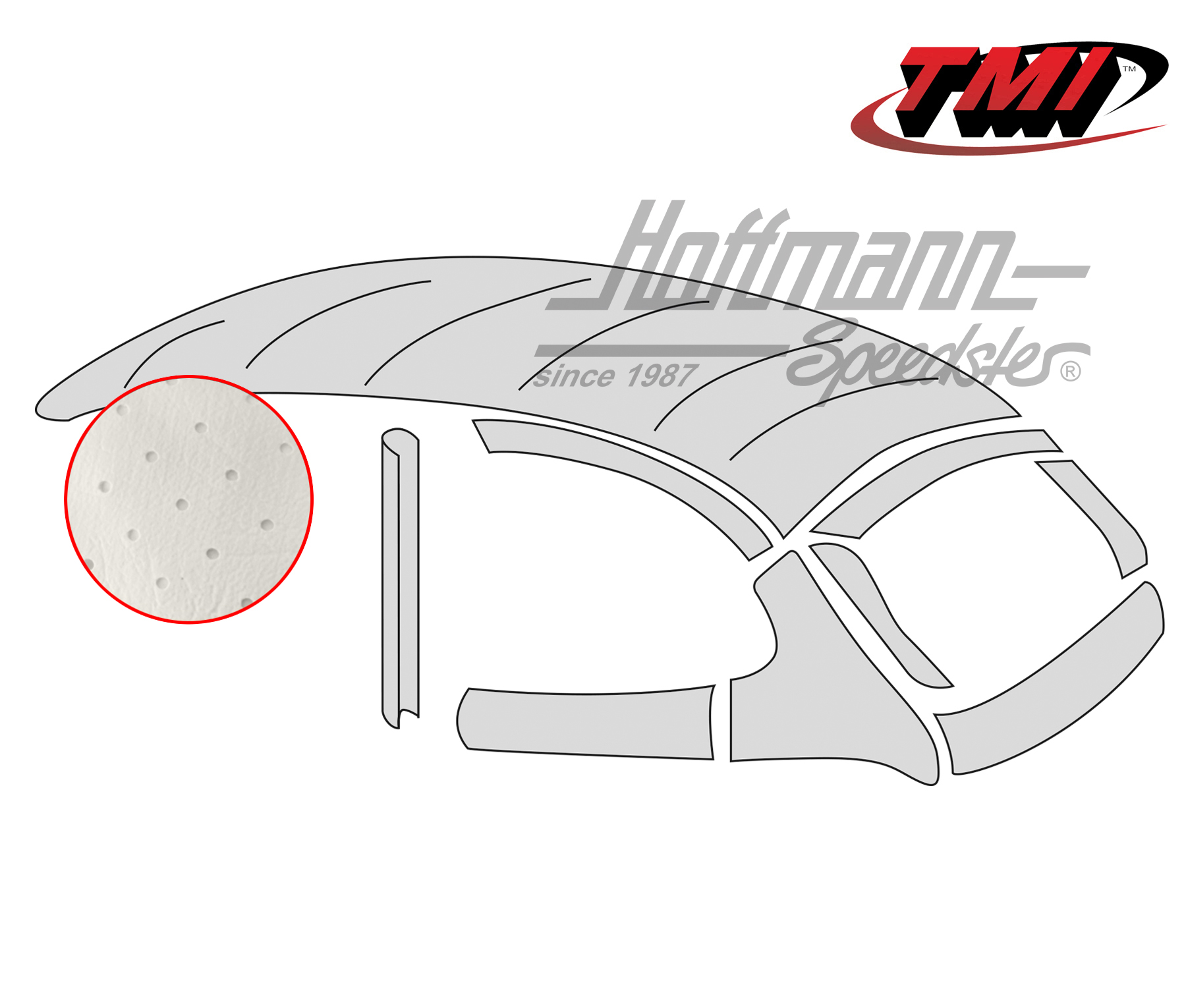 Cielo de techo con capota plegable, Style original, perforado, blanco, 55-56 | 20-1107-44 | 055-7199-10