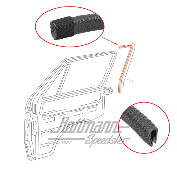 Burlete, montante B, interior, izquierda/derecha | 251 863 195 C | 350-5980