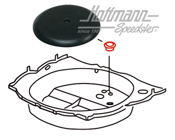 Caperuza de cierre, bandeja de rueda de repuesto,  Ø40mm | 311 867 235 01C | 020-5297-06