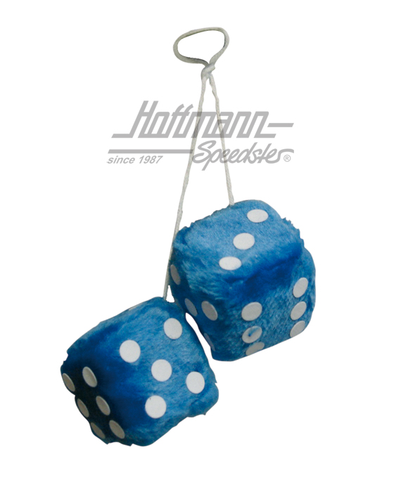 Fuzzy Dice, 6 x 6 cm, azules | 368-BU 2.5 | 200-8005