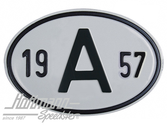 Placa de nacionalidad "A" (Austria), "1957", aluminio |  | 020-2398-57