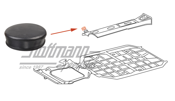 Caperuza de goma, túnel central delante, 911/912 | 902 572 571 20 | 515-0870