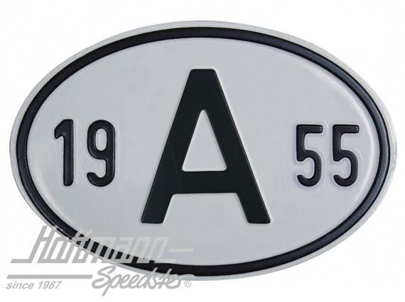 Placa de nacionalidad "A" (Austria), "1955", aluminio |  | 020-2398-55