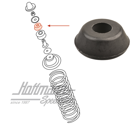 Cojinete de goma, amortiguador, posterior, superior
                                               