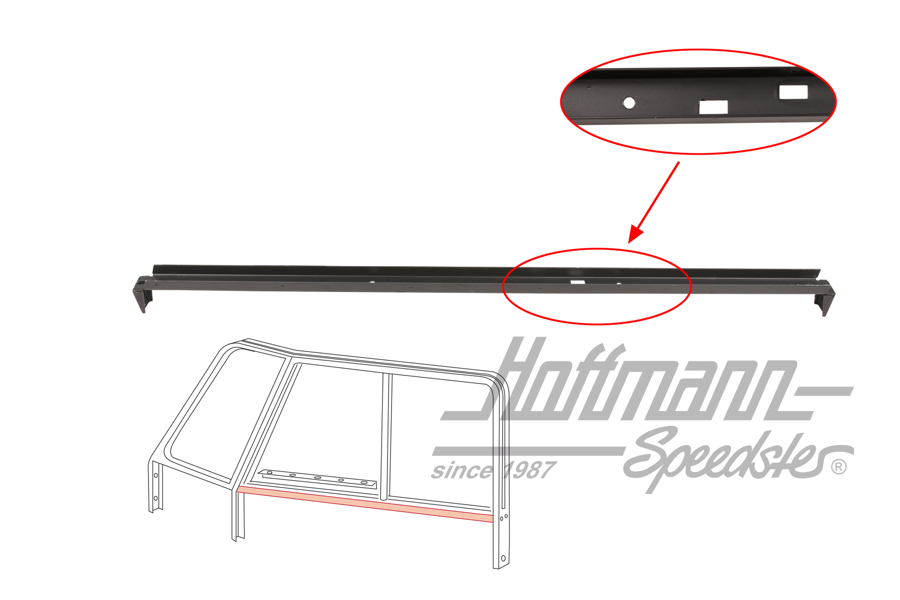 Guía de ventana
, inferior, Furgoneta T1, 55-67, derecha | 211 837 388 | 089-4584-12