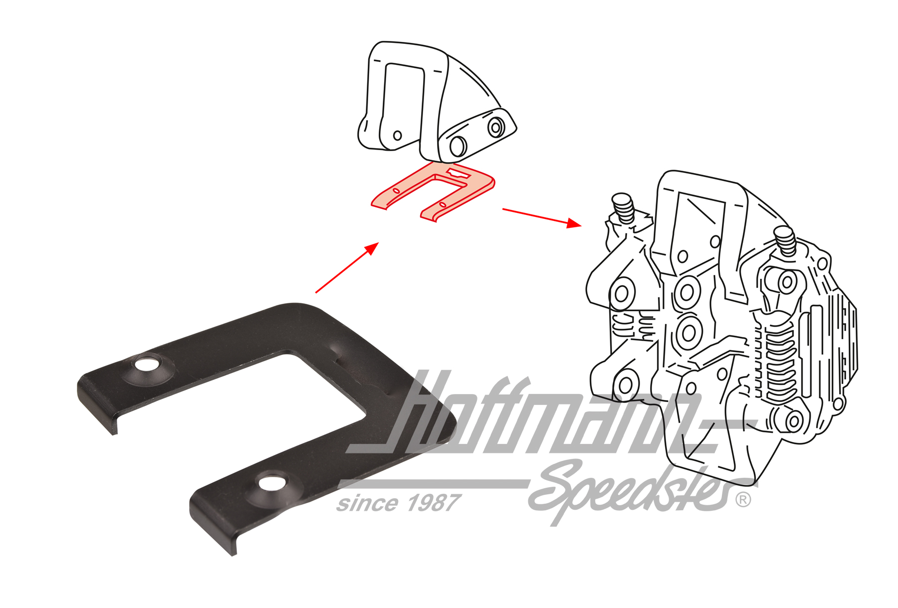 Chapa de resorte, pinza de freno, eje posterior, superior, 78-89 | 930 351 540 03 | 522-1245