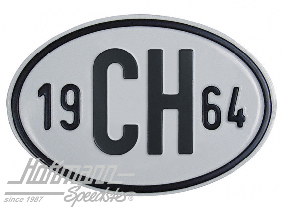 Placa de nacionalidad "CH" (Suiza), "1964", aluminio |  | 020-2401-64