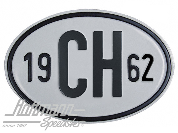 Placa de nacionalidad "CH" (Suiza), "1962", aluminio |  | 020-2401-62