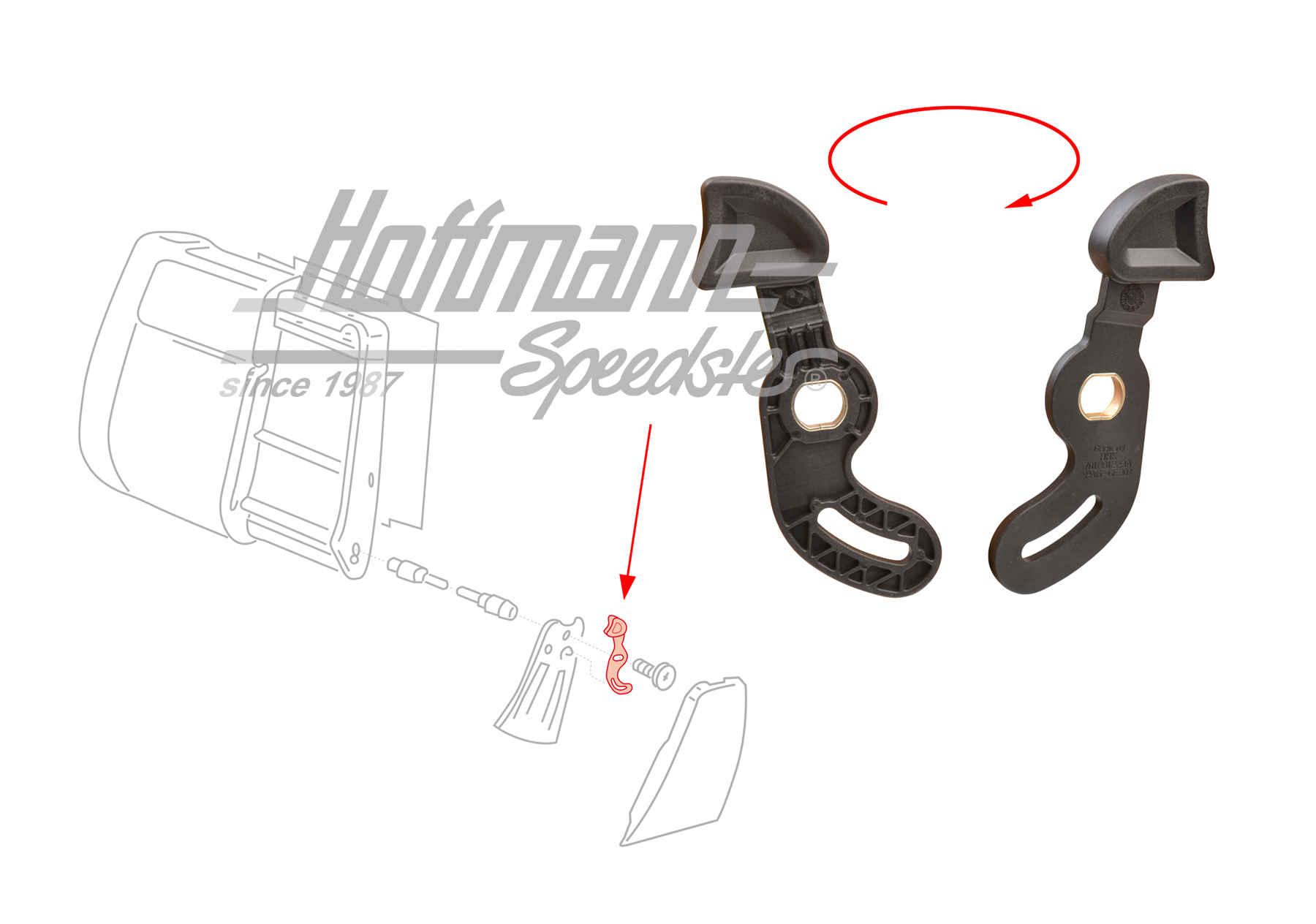 Palanca de bloqueo, banco doble, respaldo, izqda. | 701 881 223 A 01C | 408-2284-01