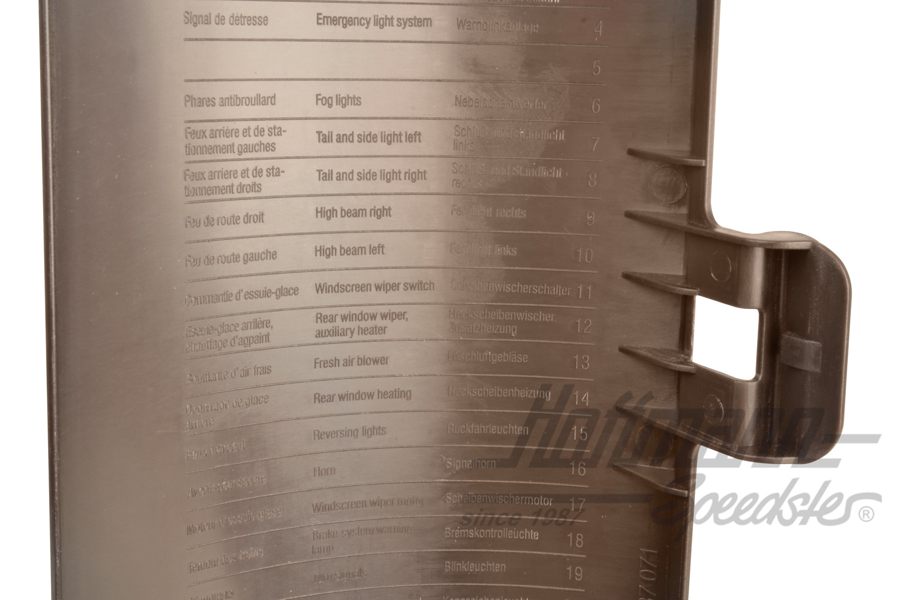 Cobertura, caja de fusibles, marrón                                                                 