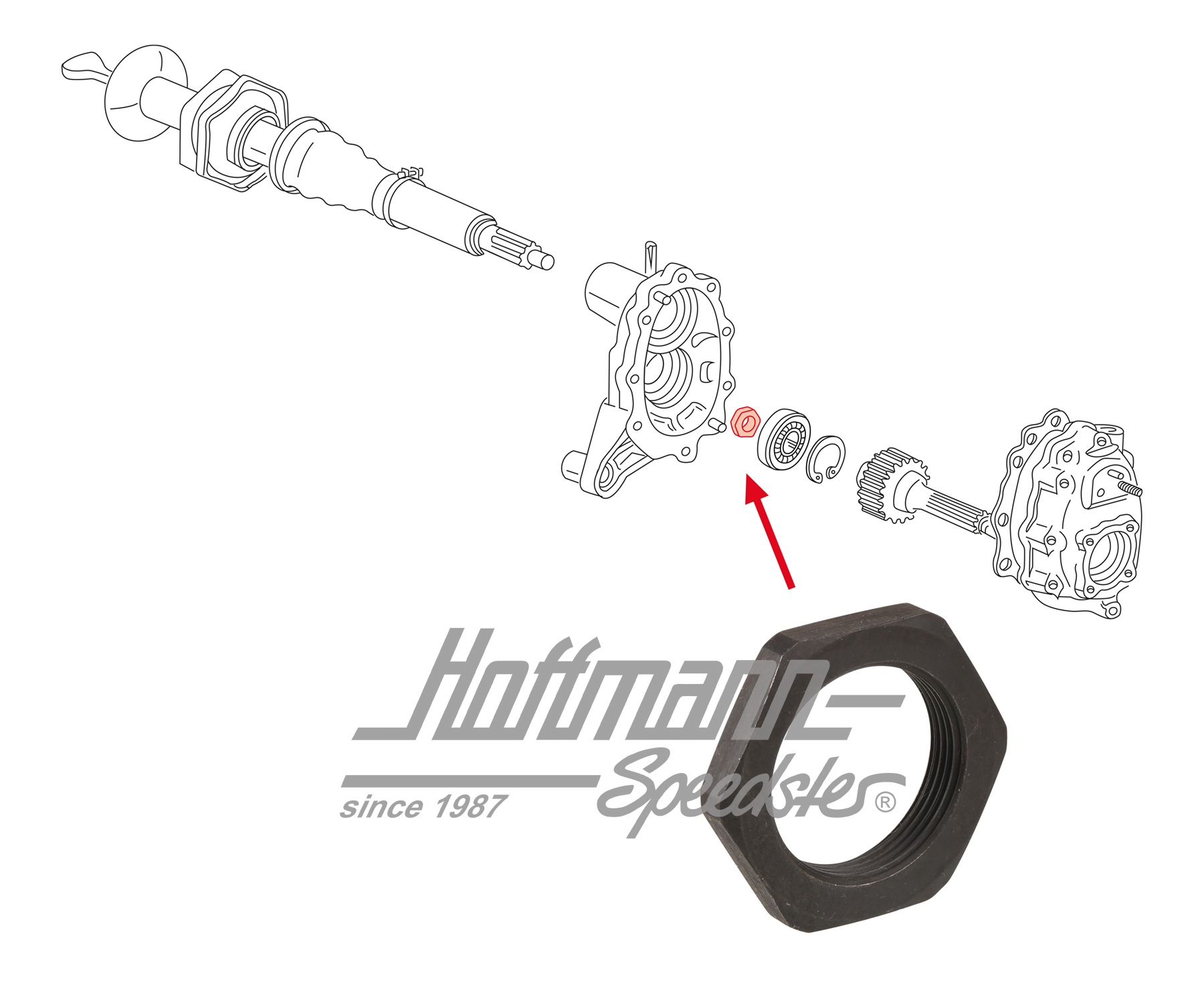 Tuerca, transmisión intermedia, Furgoneta T1, 63-67 | 211 501 293 A | 089-3082-26