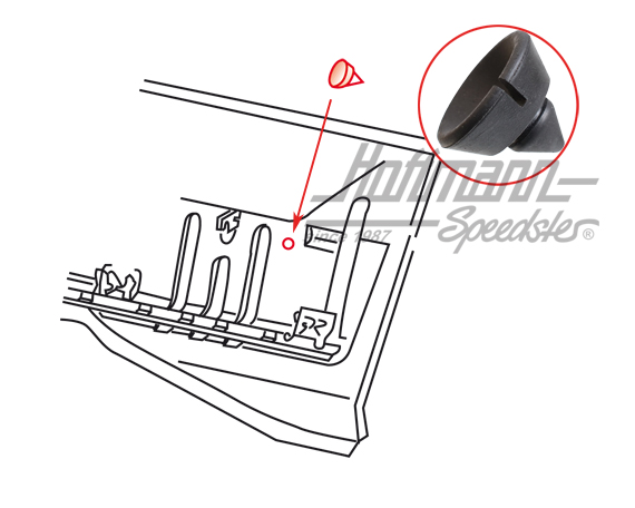 Tope de goma, respaldo asiento trasero, Kübel | 181 885 283 | 080-5098