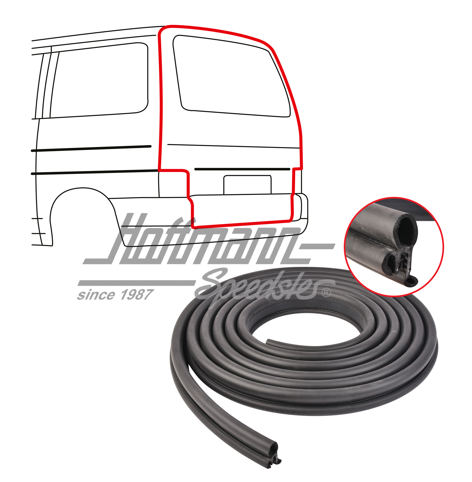 Junta, portón trasero/puerta abatible, Furgoneta T4
, ECO | 721 827 705 B | 405-2005-10