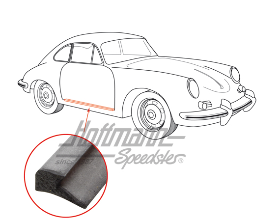 Junta de puerta, inferior, Porsche B/C Coupé                                                        