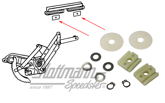Kit pieza deslizante, para alzacristales Cabriolet, 8.64- | 151 837 507 | 020-4965