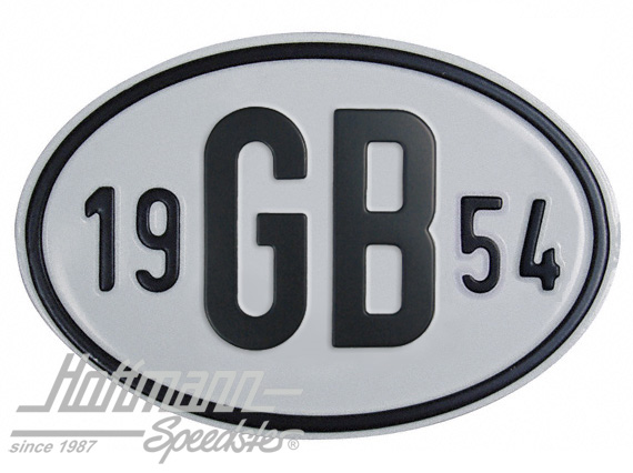 Placa de nacionalidad "GB" (Gran Bretaña), "1954", aluminio |  | 020-2404-54