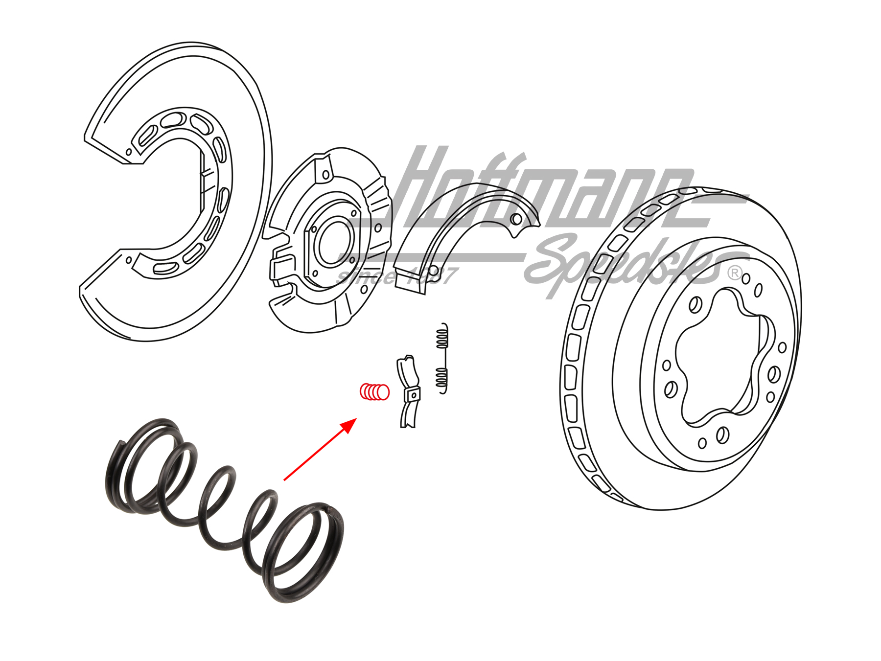 Resorte de presión, espaciador, zapatas de freno
, 65-89 | 901 352 953 12 | 522-1430-25