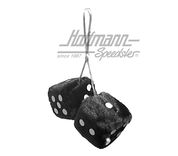 Fuzzy Dice , 6 x 6 cm, negros | 368-BK 2.5 | 200-8001