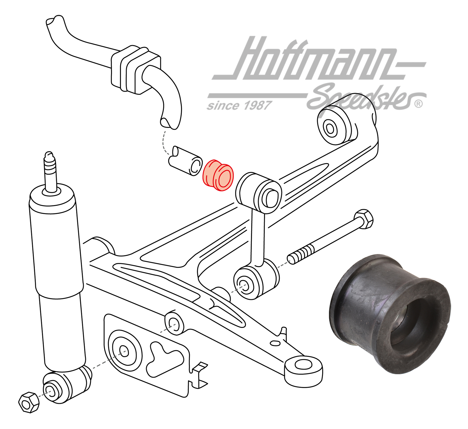 Cojinete de goma, barra de acoplamiento / estabilizador,  22.6 mm | 7D0 411 045 | 404-0564