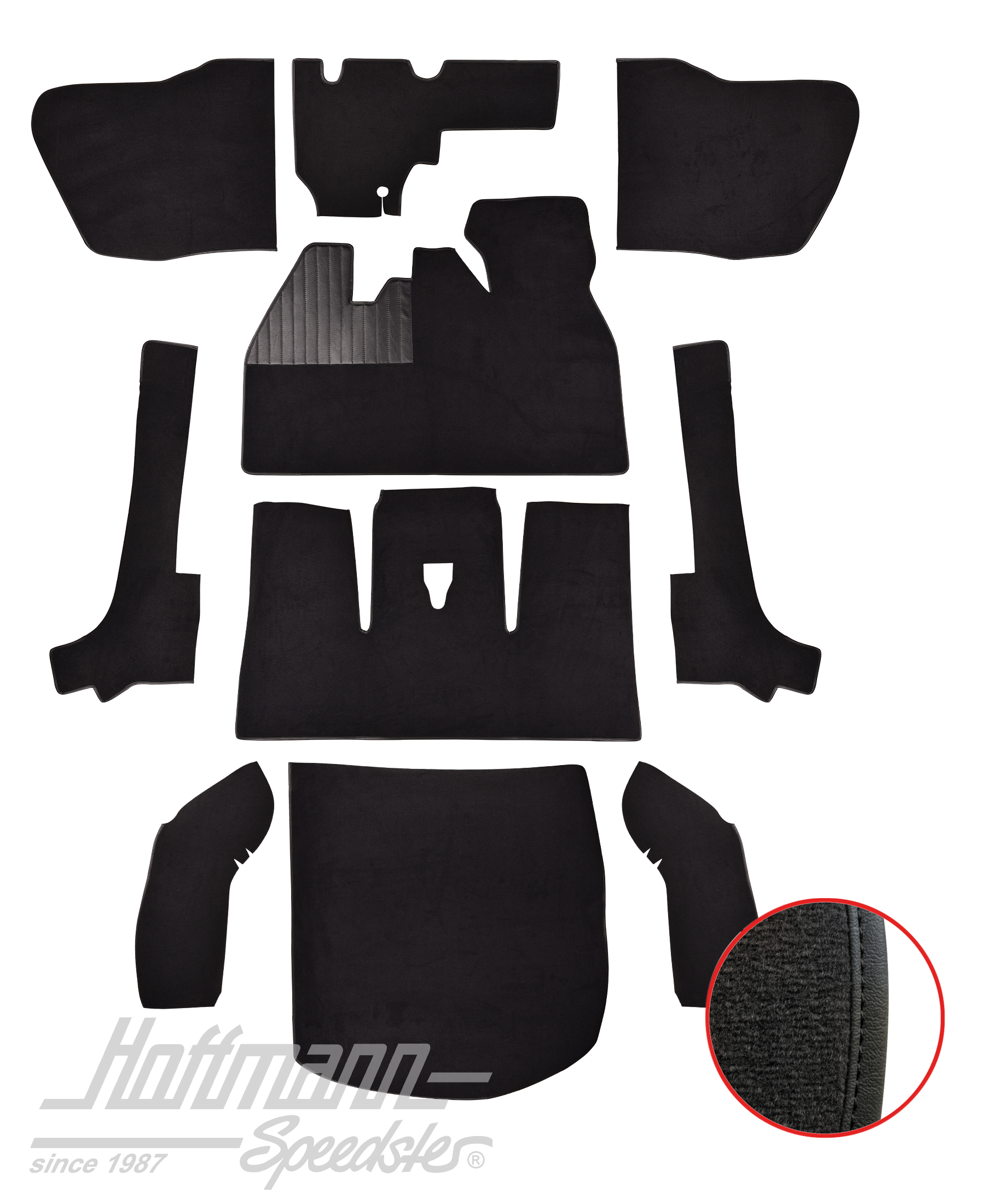 Juego de alfombrillas, Escarabajo Cabriolet, 8.66-7.70, negro |  | 026-5921