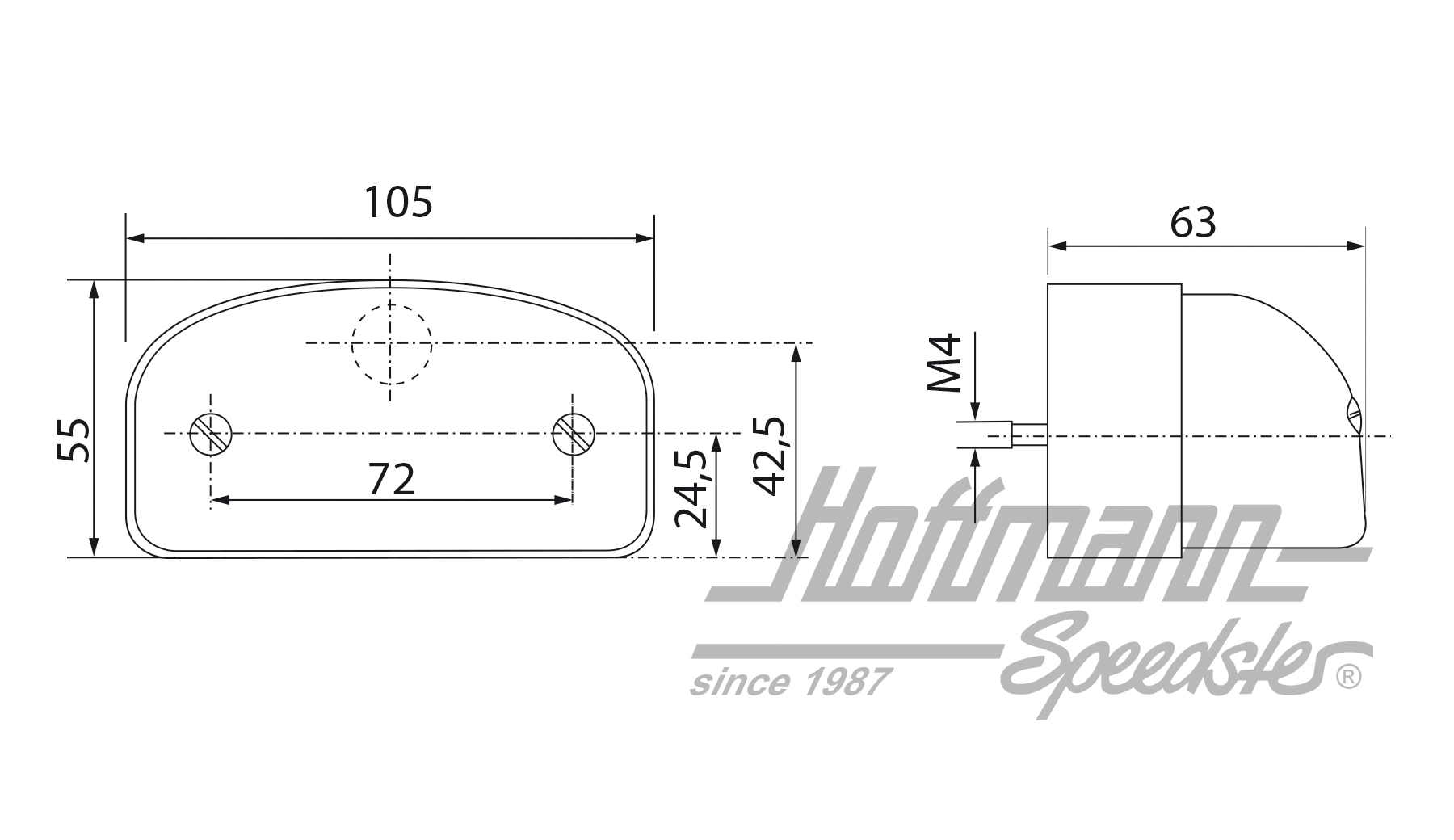 Luz de matrícula, negra, Hella (alta)                                                               