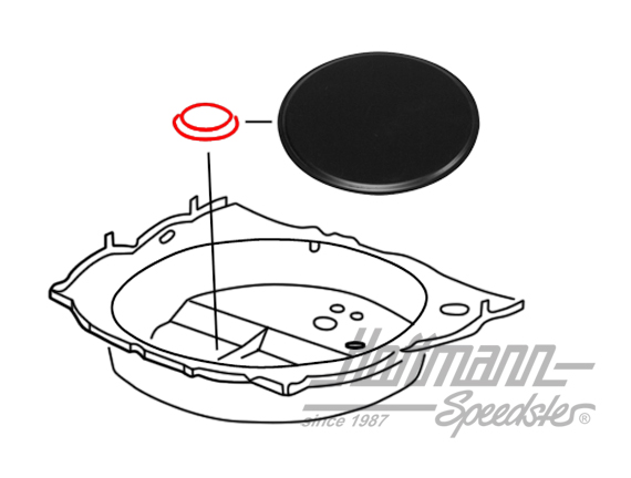 Caperuza de cierre, bandeja de rueda de repuesto,  Ø 136 mm | 411 803 595 | 020-5297-05