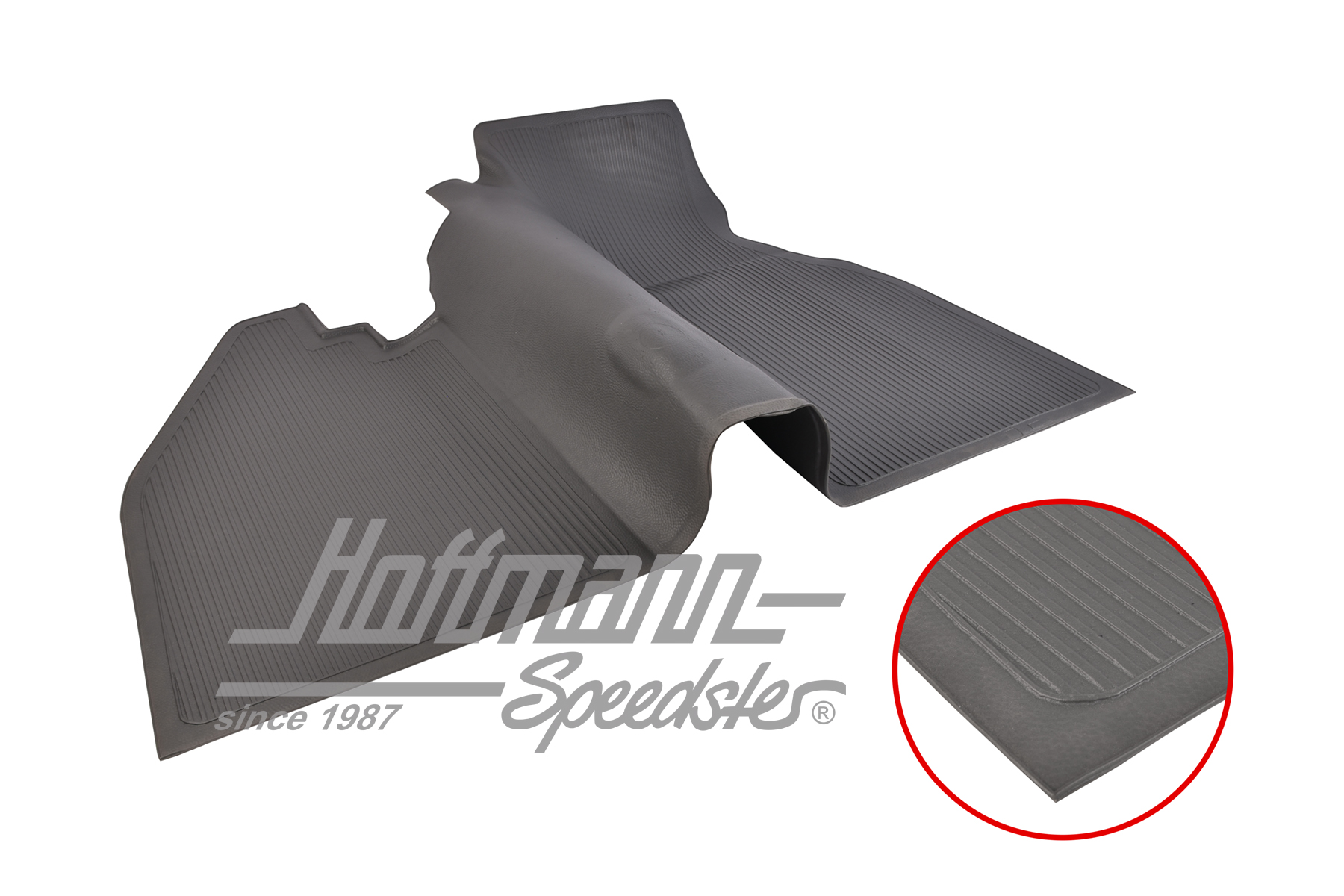 Alfombrilla de goma, placa de base, anterior, gris | 113 863 703 KGY | 020-0026-02