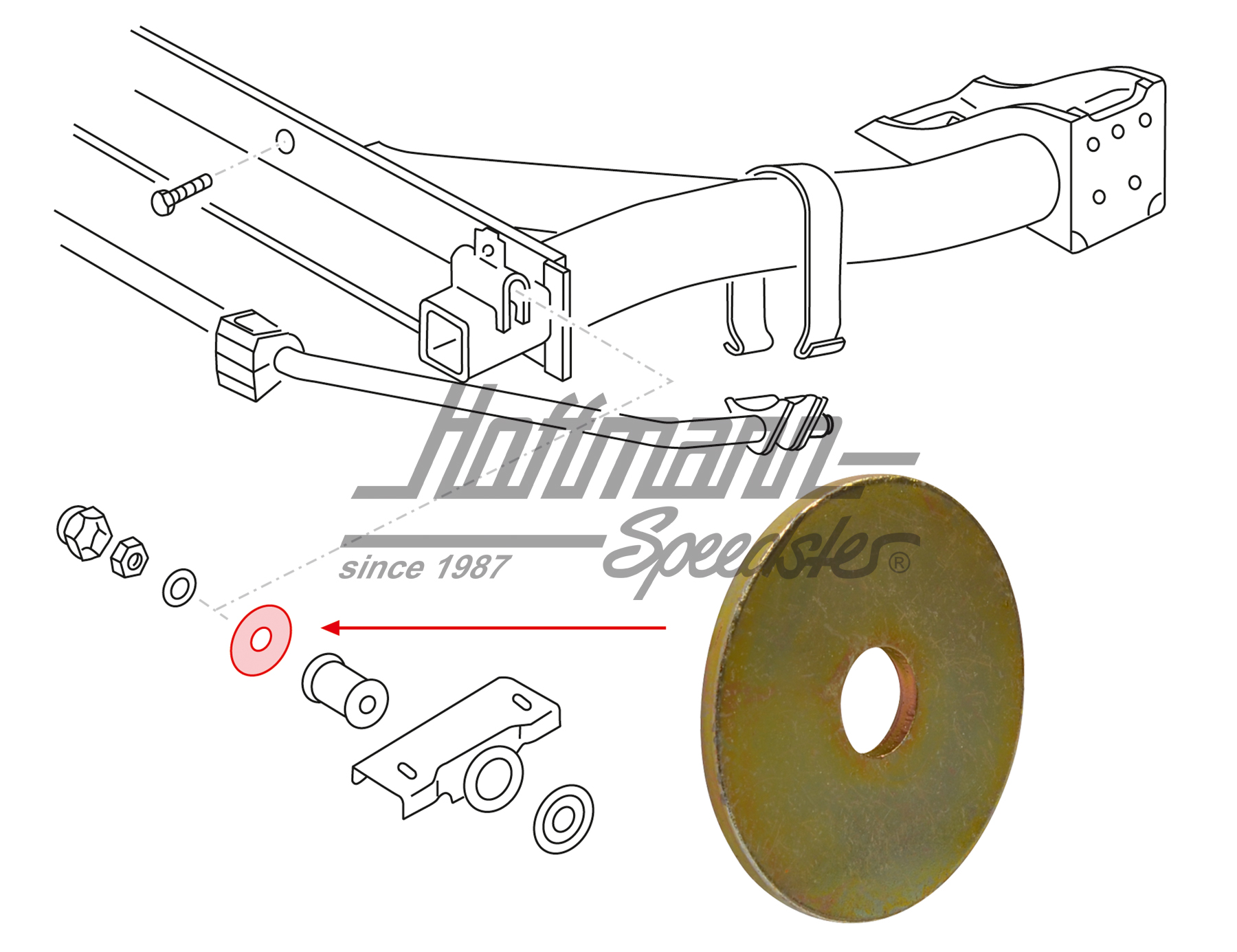 Arandela
, cojinete de goma, eje posterior | 171 501 543 | 140-0929-10