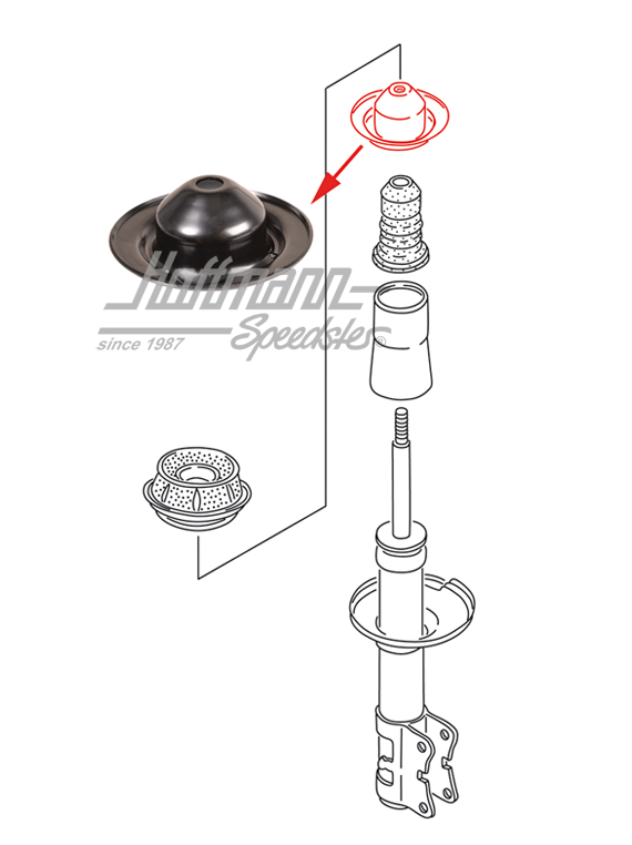 Platillo de resorte, anterior, superior, Golf 2 | 191 412 341 | 204-4010