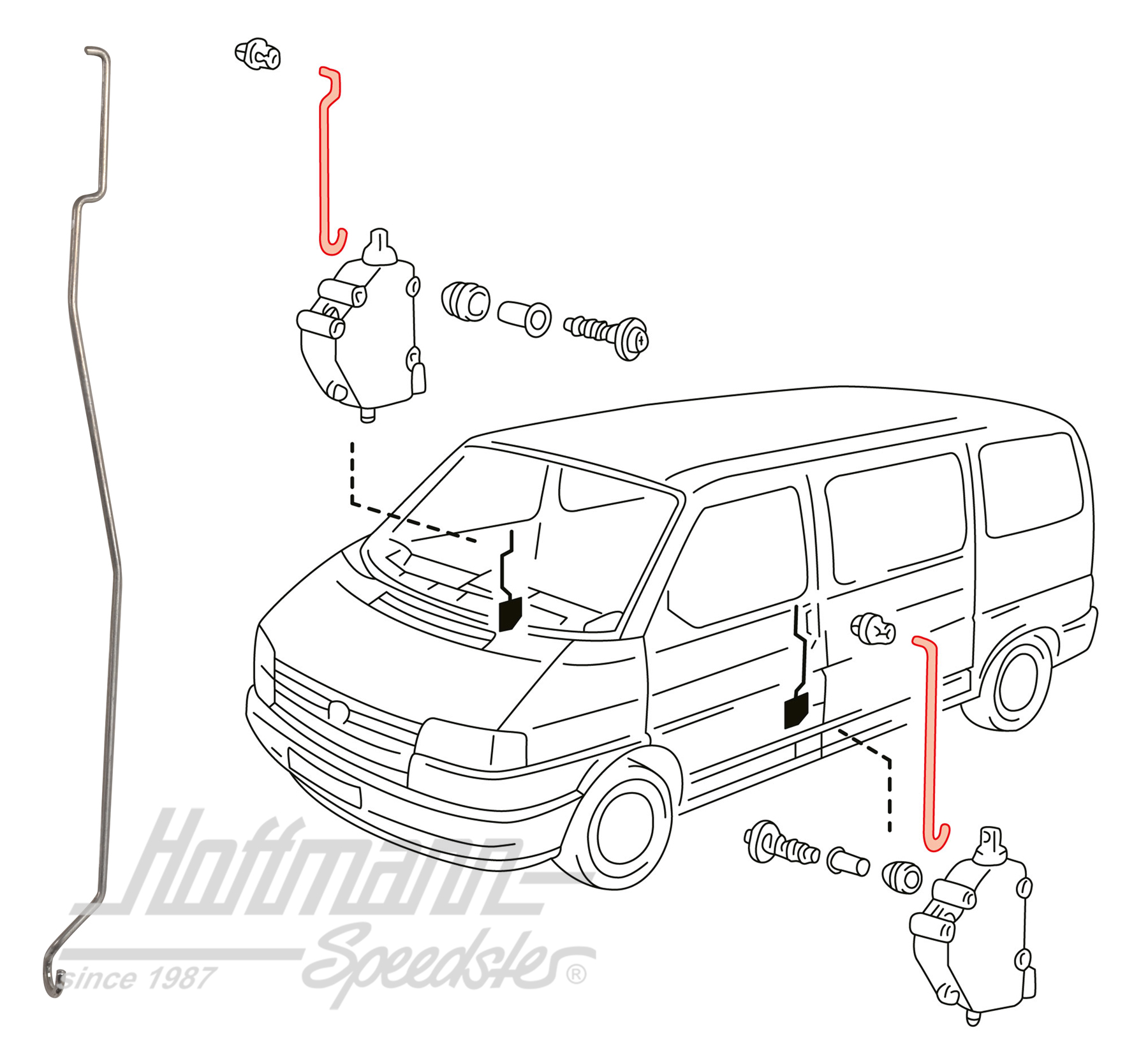 Barra de conexión, cierre centralizado | 7D0 862 163 | 408-1010-10