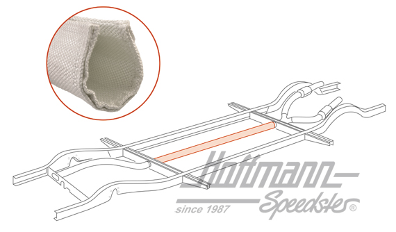 Aislamiento, tubo de calefacción, centro, Furgoneta T1/T2 | 211 255 723 B | 087-3004