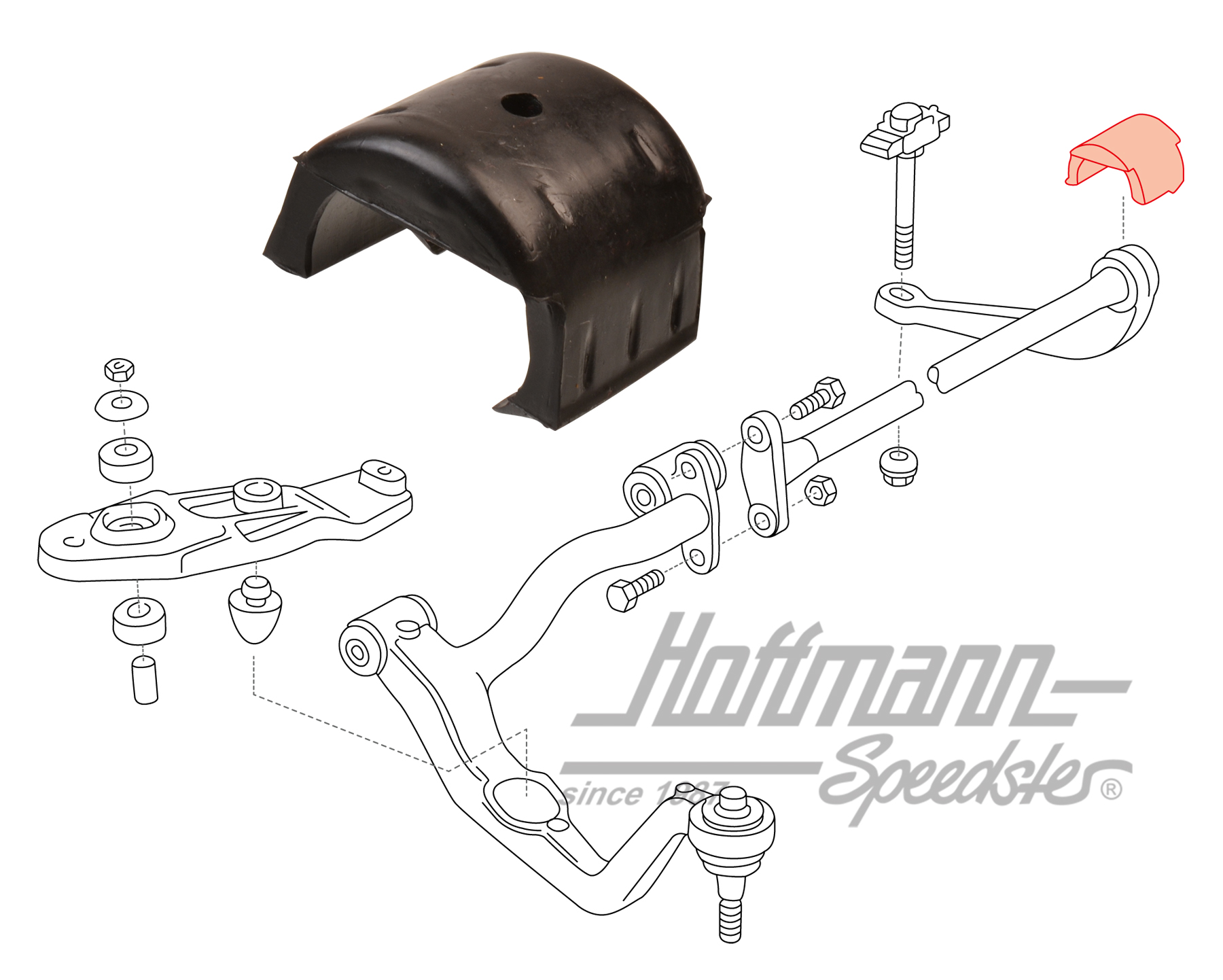 Cojinete de goma, barra de resorte de torsión, interior / superior | 701 411 197 | 404-0548